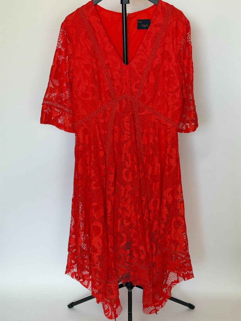 Vince Camuto Navy red Colorblock Embellished Dress